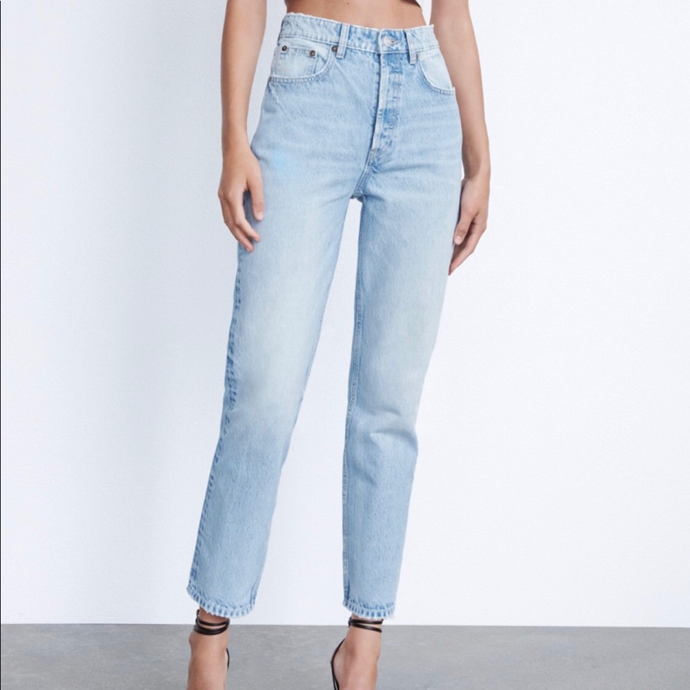 Zara Straight-Leg Denim (Navy Blue) | Size 4